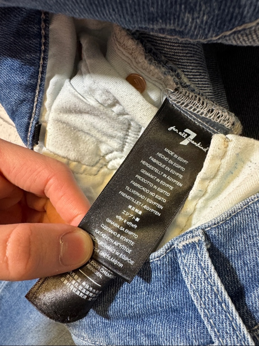 7 For All Mankind mens 30x32 straight fit light wash denim blue jeans EUC - Picture 5 of 7